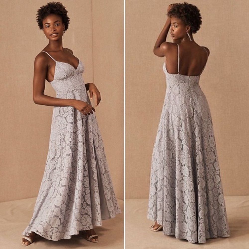 BHLDN x  FAME AND PARTNERS CHARLOTTE V-NECK LACE DRESS